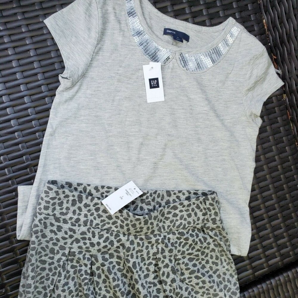 NWT 2 pc Gap girl gray soft knit top pants